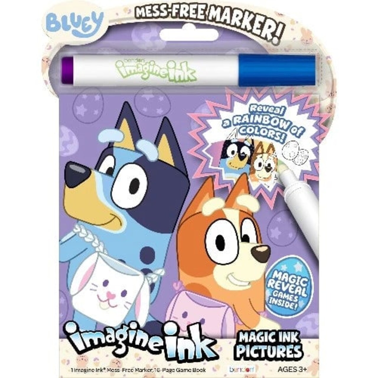 Bluey Easter Imagine Ink Game Book 20 Pages With Mess Free Marker For Kids